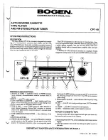 Предварительный просмотр 1 страницы Bogen CPT-1B Operating Instructions