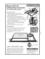 Предварительный просмотр 1 страницы Bogen CSD1X2 Install Manual