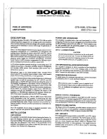 Предварительный просмотр 1 страницы Bogen CTS-1035 Specification Sheet