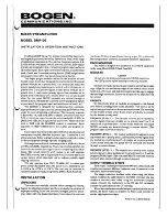 Bogen DMP-06 Installation & Operating Instructions Manual предпросмотр