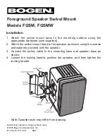 Bogen FGSM Installation Manual preview