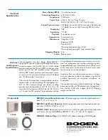 Предварительный просмотр 2 страницы Bogen FMH15T Technical Specifications