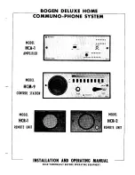 Bogen HCA-1 Installation & Operating Manual preview