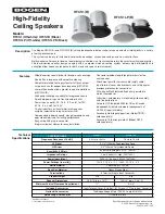 Bogen HFCS1 Specifications предпросмотр