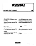 Preview for 1 page of Bogen IH-8A Install Manual