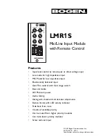 Предварительный просмотр 1 страницы Bogen LMR1S User Manual