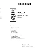 Bogen MIC2X Install Manual предпросмотр