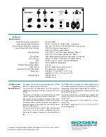 Предварительный просмотр 2 страницы Bogen MLA40 Specifications