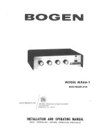 Предварительный просмотр 1 страницы Bogen MX6A-T Installation & Operating Manual