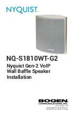 Предварительный просмотр 1 страницы Bogen NYQUIST NQ-S1810WT-G2 Installation Manual