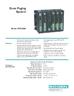 Предварительный просмотр 1 страницы Bogen PCM2000 Specifications