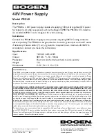 Preview for 1 page of Bogen PRS48 Specification