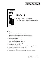 Bogen RIO1S Installation Manual предпросмотр