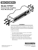 Bogen RPK87 Installation Manual предпросмотр