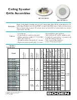 Preview for 1 page of Bogen S86T725PG8WBR Specifications