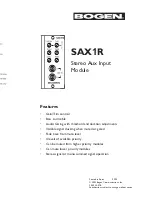 Предварительный просмотр 1 страницы Bogen SAX1R Install Manual