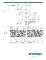 Предварительный просмотр 2 страницы Bogen SCW20 Technical Specifications