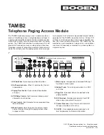 Preview for 1 page of Bogen TAMB2 Manual