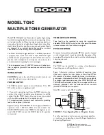 Bogen TG4C Install Manual preview