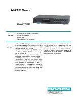 Bogen TP30D Specifications preview