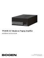 Bogen TPU600-G2 Installation And Use Manual предпросмотр