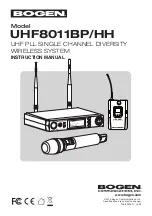 Preview for 1 page of Bogen UHF8011BP/HH Instruction Manual