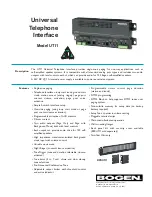 Bogen UTI1 Specifications preview