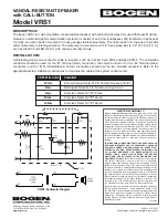 Предварительный просмотр 1 страницы Bogen VRS1 Installation Instructions