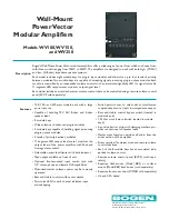 Preview for 1 page of Bogen WV100 Specifications