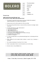 Preview for 1 page of BOLERO U525 Care Instructions