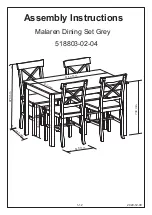 BoLiving Malaren Dining Set Grey 518803-02-04 Assembly Instructions Manual предпросмотр