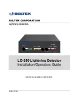 Предварительный просмотр 1 страницы Boltek LD-350 Installation & Operator’S Manual