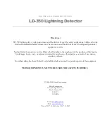 Предварительный просмотр 2 страницы Boltek LD-350 Installation & Operator’S Manual