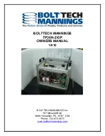 Предварительный просмотр 1 страницы Bolttech-Mannings TP30K-Z-DP Owner'S Manual