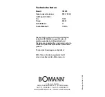 Preview for 44 page of BOMANN CB 423 Instruction Manual & Guarantee