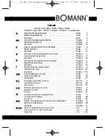 Preview for 2 page of BOMANN CB 740 Instruction Manual & Guarantee