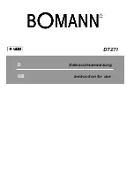 Preview for 1 page of BOMANN DT271 Instructions For Use Manual