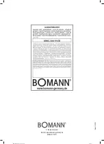 Preview for 62 page of BOMANN MWG 3001 H EB Instruction Manual