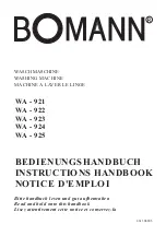 Предварительный просмотр 1 страницы BOMANN WA-921 Instruction Handbook Manual