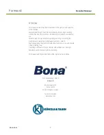 Preview for 2 page of Bona Bona Belt AMO110000.3 Operating Manual