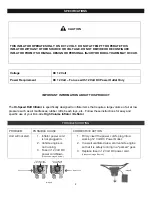 Предварительный просмотр 4 страницы BONAIRE BAHV12 Operator'S Manual