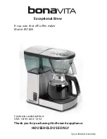 Bonavita BV1800 Operating Instructions Manual preview