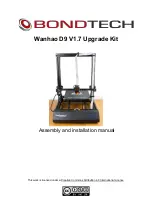 Bondtech Wanhao D9 V1.7 Assembly And Installation Manual предпросмотр