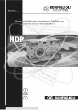 Preview for 1 page of BONFIGLIOLI HDP 100 Installation Use And Service Manual