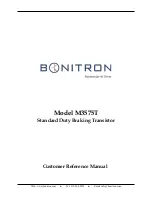 bonitron M3575T Customer Reference Manual preview