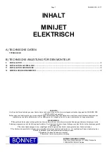 Предварительный просмотр 15 страницы Bonnet MINIJET ELECTRIC Installation Manual