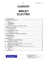 Preview for 2 page of Bonnet MINIJET ELECTRIC Operating Manual