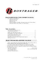 Bontrager Race X Lite Owner'S Manual предпросмотр