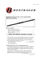 Bontrager RACE XXX LITE HANDLEBAR Owner'S Manual предпросмотр