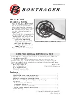 Bontrager Race XXX Lite Owner'S Manual предпросмотр